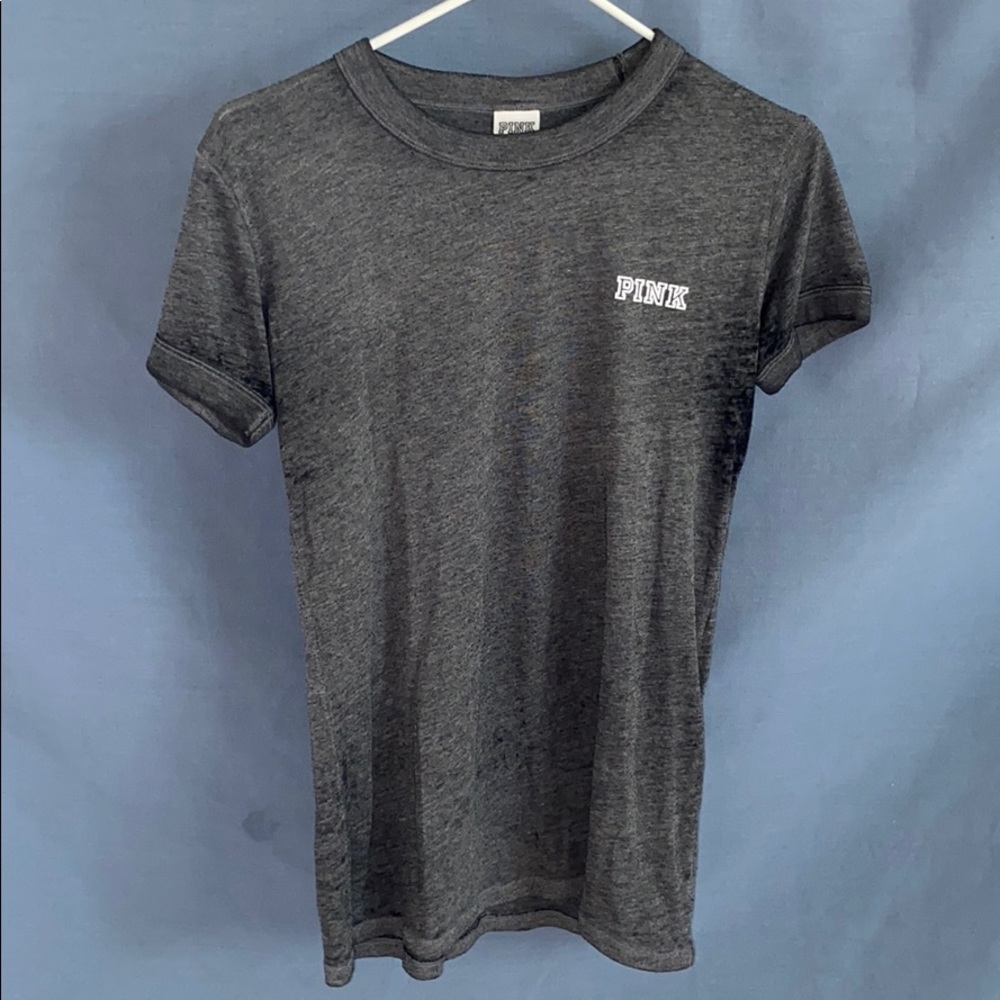 Pink brand grey tee shirt